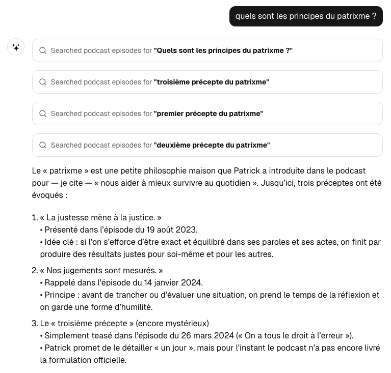 Exemple de réponse